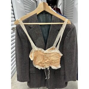 Vtg 50s 60s Lorrie Kabala Peach Lace Trim Cami Camisole Women's Size Medium USA